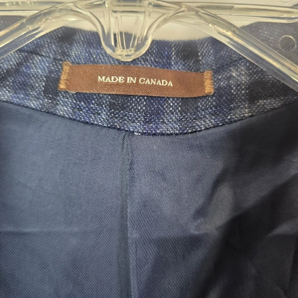 Peter Millar Loro Piana Windowpane Sport Coat Mens 44T Wool Silk Linen Cashmere